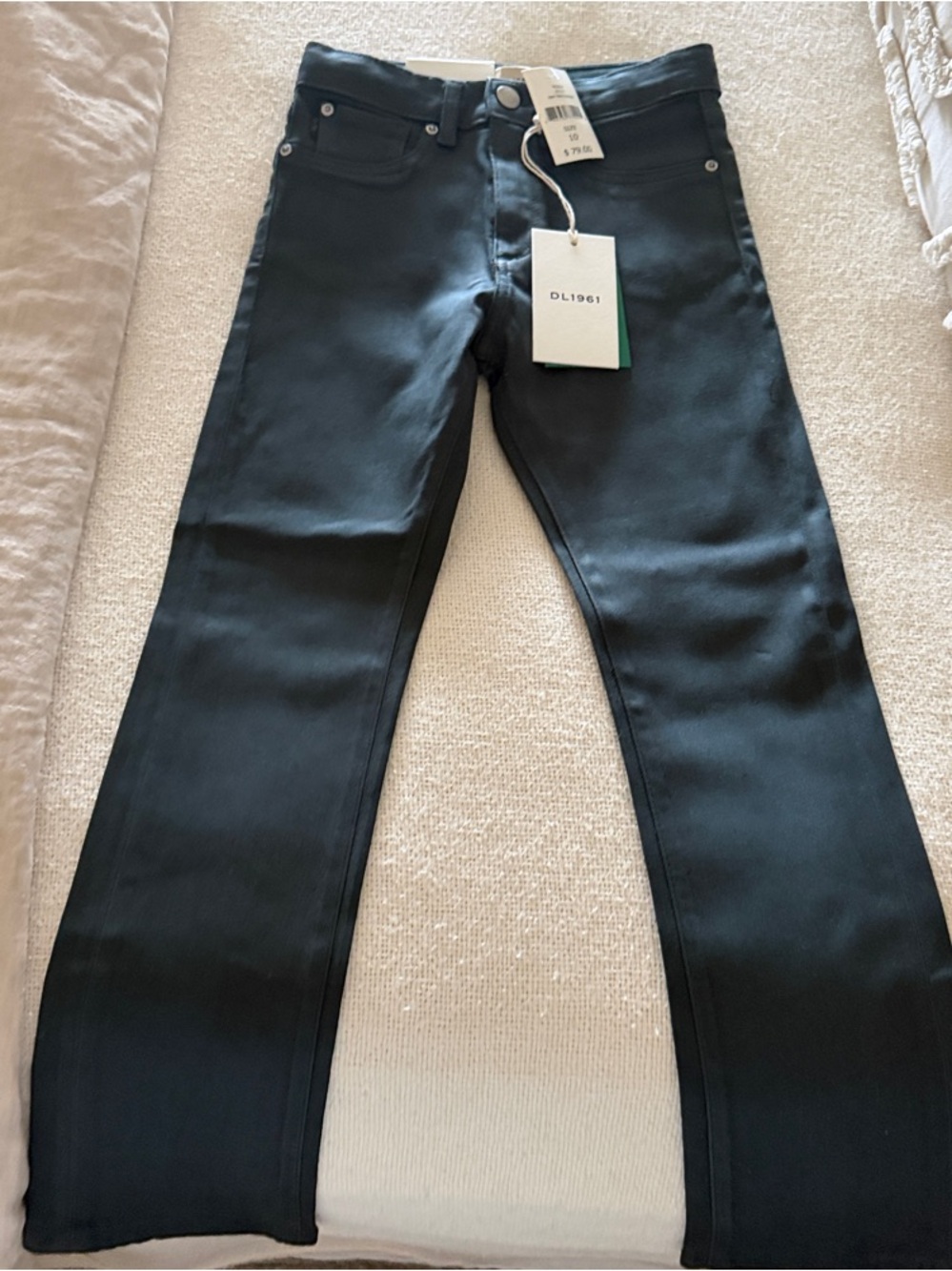 DL1961 Kids hi-rise Straight-Leg coated Jeans